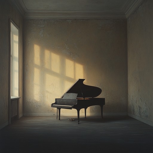 A minimalistic instrumental piece that evokes feelings of solitude and introspection as sparse, reverberating piano notes echo into the fading light of dusk. The composition uses minimal melodies to convey the vast emptiness of being alone, inviting listeners to immerse in the quietude of a solitary evening.