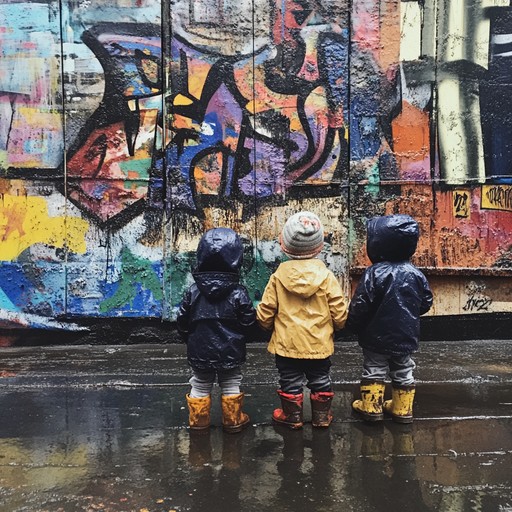 An energetic blend of grunge and children's melodies, this instrumental track portrays the excitement of kids exploring the urban jungle, with electric guitar rhythms adding a gritty edge to playful themes.