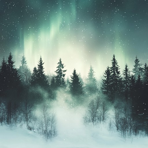 A mesmerizing instrumental piece that captures the serene beauty of an evergreen forest during the holidays, with hypnotic rhythms and ethereal melodies that transport listeners into a dreamlike state of wonder and tranquility.