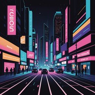 cyberpunk beats under neon night skies