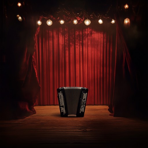 A smooth instrumental dark cabaret track featuring legato melodies on accordion, creating a haunting and mysterious atmosphere reminiscent of vintage cabaret stages.