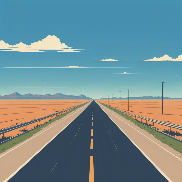 A spirited and rhythmic american instrumental track embodying the essence of open roads and boundless possibilities, featuring prominently the acoustic sounds. A journey inspired theme emphasizes freedom and heartland values, perfect for evoking feelings of leaving the city behind for adventure. Playful yet confident, this track builds with a sense of anticipation and joy.