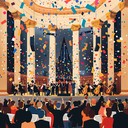 joyful orchestral celebration with majestic, uplifting melodies throughout