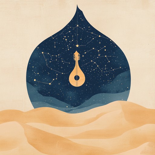 A mesmerizing instrumental track where the oud's rich tones weave through ambient cosmic backdrops, painting a sonic picture of traversing sand dunes beneath a canopy of stars.