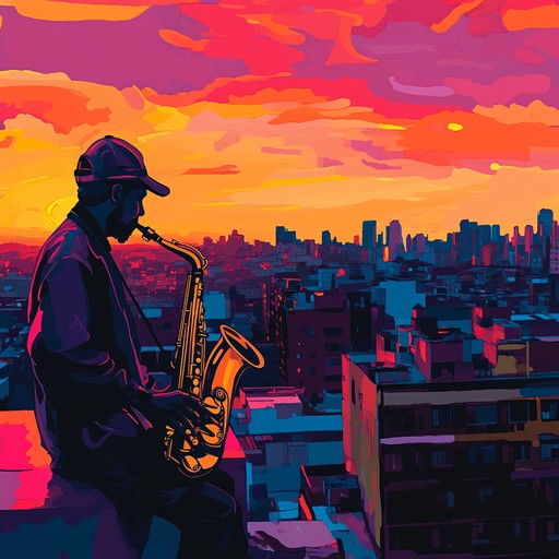 An energetic instrumental track that fuses lively latin percussion with smooth jazz melodies, evoking the warmth and excitement of a sunrise over the city of santiago.