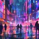 lively and electric beats representing colorful city nightlife