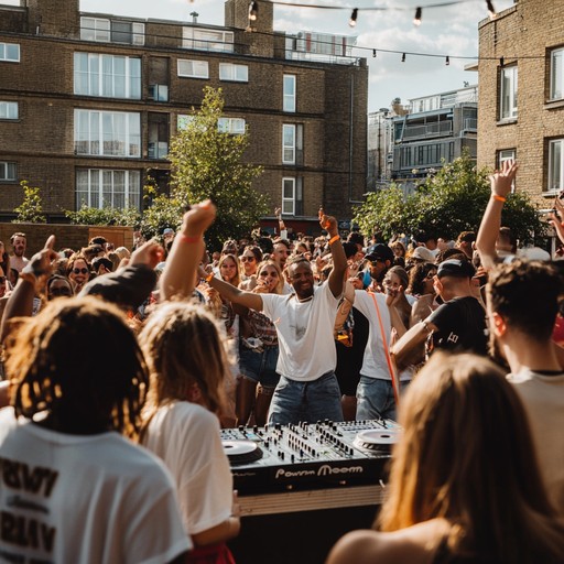 Immerse yourself in a vibrant summer street party with infectious uk garage rhythms. This ecstatic instrumental features high energy beats and joyful melodies, designed to get everyone on their feet and dancing.