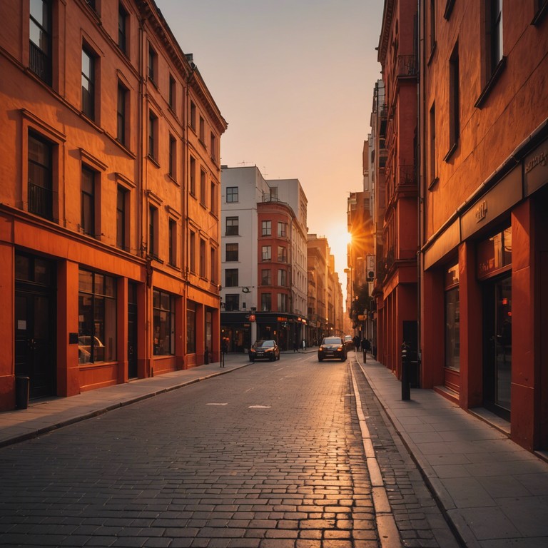 Imagine a leisurely walk down city streets as dusk settles, with every step accompanied by the spontaneous rhythms of street jazz. A saxophone carries the melody over soft brushes of a drum, creating a backdrop that's both inviting and invigorating. The scene is set with a vibrancy that celebrates urban life through the sounds of jazz.