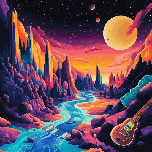 Experience an exhilarating instrumental adventure blending intricate rhythms and cosmic melodies, evoking wonder and elation in a progressive rock framework that invigorates the soul.