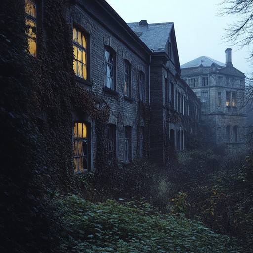 In this dark ambient track, lengthening shadows merge with the inexplicable sounds of a long deserted asylum. Unsettling whispers weave through the chilling silence evoking a haunting aura of abandonment and hidden tales. The piece uses minimal instrumentation, focusing on deep, resonating tones that suggest the creaks and sighs of decaying halls. This song is perfect for reflective solitude or as an atmospheric backing to dark, gothic narratives.