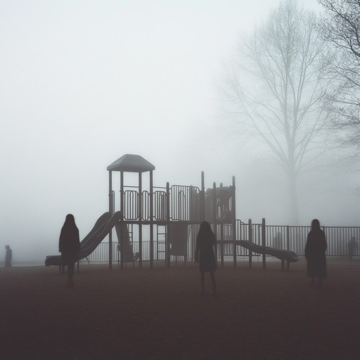 A dark, twisted take on a classic nursery rhyme, incorporating ominous tones and unsettling chills. The piece features spooky musical box melodies accompanied by haunting sound effects to evoke a sense of creeping dread and unease. Picture an abandoned playground at dusk with ghostly children on swings.