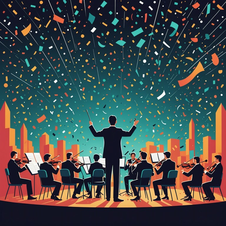 Crafted to transform any mundane day into a festival of joy, this track utilizes trumpet solos amidst a backdrop of theatrical orchestration, perfect for scenarios requiring an uplifting and powerful musical atmosphere.