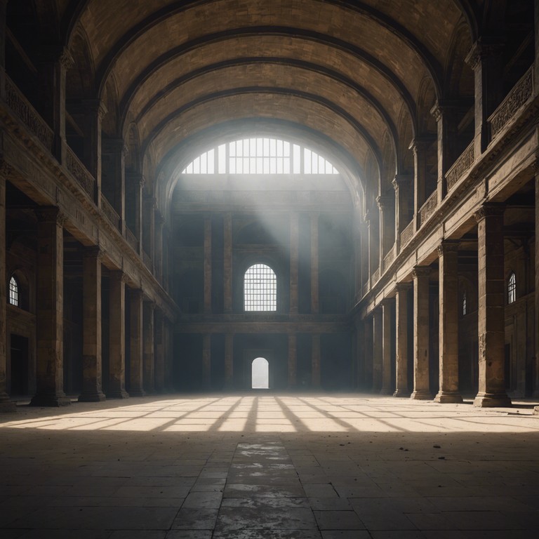 This track encapsulates the sound of whispers echoing through the empty, vast halls of an ancient, forgotten palace, where every footstep and distant drip of water adds to the haunting, yet beautiful soundscape.