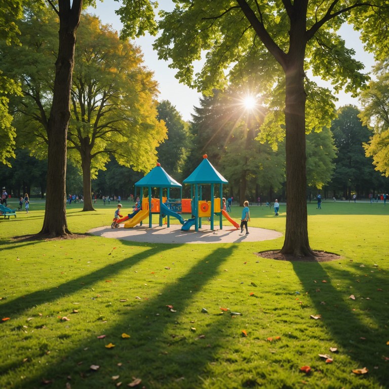 Imagine a lively, sunny atmosphere where children gather to sing and dance in the early hours, promoting positivity and energy right from the start of the day.