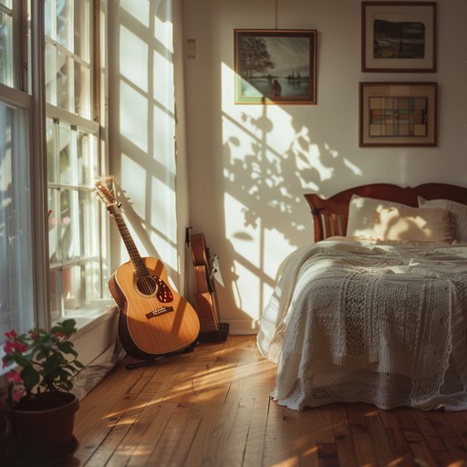 Begin your day with a joyful bedroom instrumental featuring light guitar strums and soft background synths. This track creates a hopeful atmosphere, giving you a warm and uplifting start.