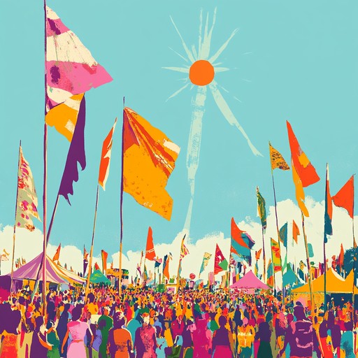 This alternative title echoes the original concept but emphasizes an even grander celebration of joy through music, akin to a parade under the open sky, filled with colorful characters, laughter, and dance. The music rises to a crescendo, producing waves of uplifting harmony that encourages one to smile and dance along.