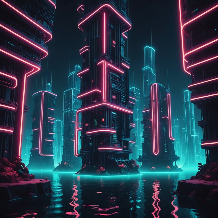 Imagine diving into an underwater city bathed in neon lights, where the soundscape mimics the serene yet vibrant atmosphere of a futuristic submarine world. The composition blends deep bass with melodic high notes from a synthesizer, creating a sense of floating through an ethereal, illuminated ecosystem.