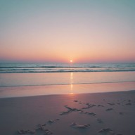 acoustic guitar strums under soft sunset