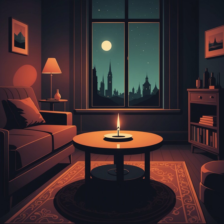 Similar to 'whispers in velvet shades', this alternative version presents a slightly deeper and more contemplative tone, exploring the boundaries between memory and oblivion in a shadowy lounge setting.
