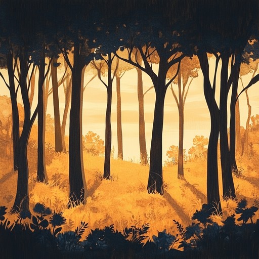 This alternative version emphasizes the richer, deeper tones of the forest's natural symphony, focusing on the harmonious echo of wildlife from dawn till dusk, portraying the continuous, ever present essence of nature's own music.
