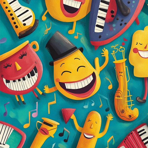 A composition where each note is meticulously crafted to lead into comedic relief, somewhat similar to the timing of a skilled comedian, creating an environment filled with smiles and laughter.