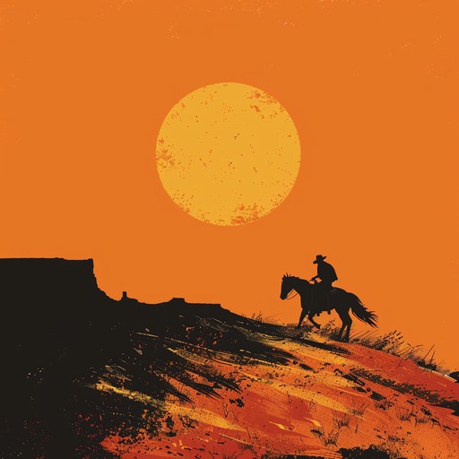 This melancholic instrumental captures the essence of a lone cowboy riding through the vast, empty plains at sunset. The sorrowful melody evokes a sense of longing and nostalgia, as the rider reflects on his past and the long journey ahead. The sparse arrangement and slow, deliberate pace create an atmosphere of isolation and introspection, painting a vivid picture of the iconic western landscape.