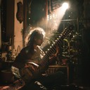 a sitar and jazz piano fusion, deeply introspective and expressive