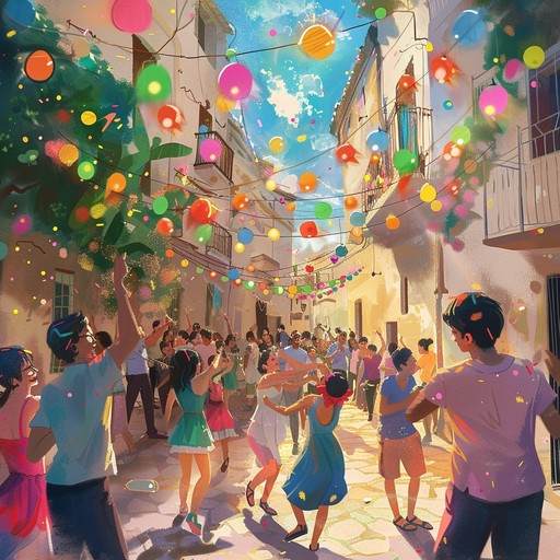 An infectious blend of rhythmic beats and vibrant melodies creating the perfect background for a sunny street festival. This song effortlessly captures the spirit of summer celebrations, evoking images of colorful decorations, laughter, and shared happiness. Its cheerful, uplifting sound encourages listeners to dance along and enjoy the moment, making it the ideal soundtrack for any joyful gathering.