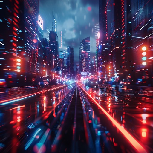 A high speed escape through a dazzling, neon lit cityscape propelled by driving synths and unrelenting beats. Listeners are immersed in a cyberpunk atmosphere full of excitement and futuristic energy, ideal for intense scenes and dynamic moments.