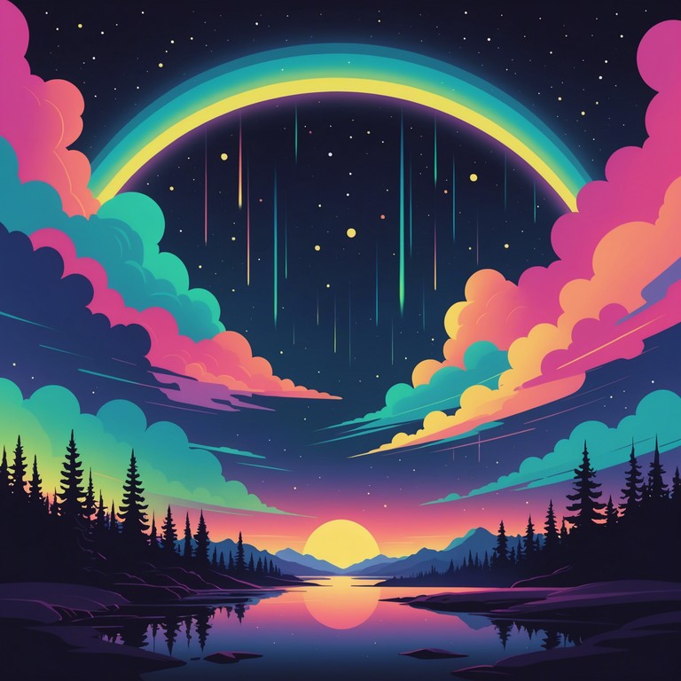 A sonic journey blending high energy beats with calming, ethereal soundscapes, crafted to evoke a sense of thrill and contemplation. The track captures the essence of a dream where vivid neon lights meet the gentle night sky, creating a surreal yet uplifting atmosphere.
