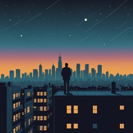 enigmatic tones envelop the dark city.