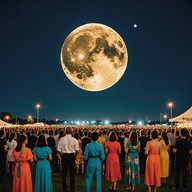 energetic beats, lively crowd, festive nighttime