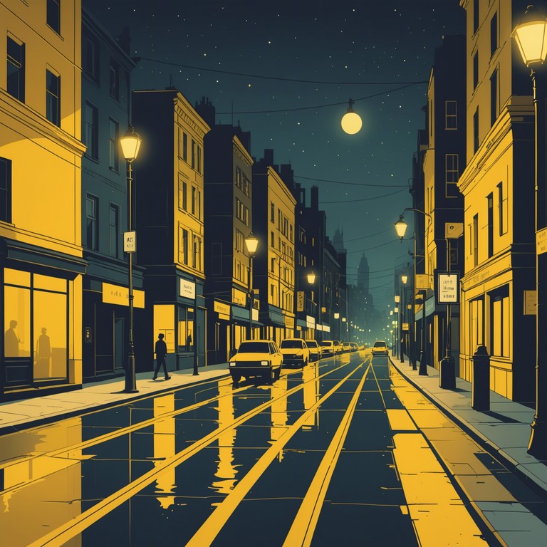 The piece evokes a late night stroll through rain slicked city streets, blending traditional rumba rhythms with edgy urban sounds. The gritty urban atmosphere is underscored by prominent bass lines and ambient street sounds mixed with classic rumba beats, offering a nocturnal adventure into musical fusion.