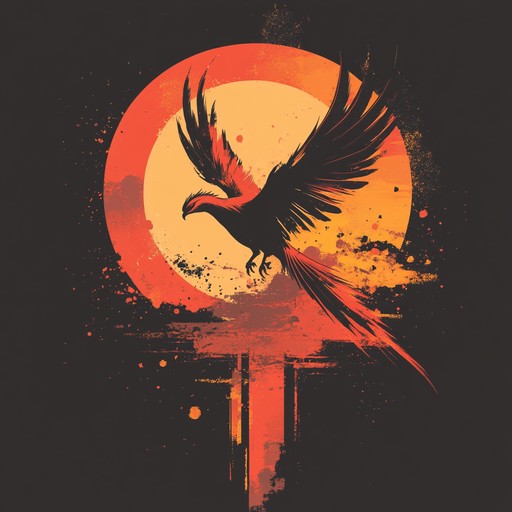 Dramatic and powerful instrumental capturing the essence of rising stronger from adversity, blending soaring orchestral strings and dynamic piano melodies to evoke a sense of triumph and empowerment. The song builds up with crescendos and dramatic pauses, painting a vivid picture of a phoenix soaring back into the sky