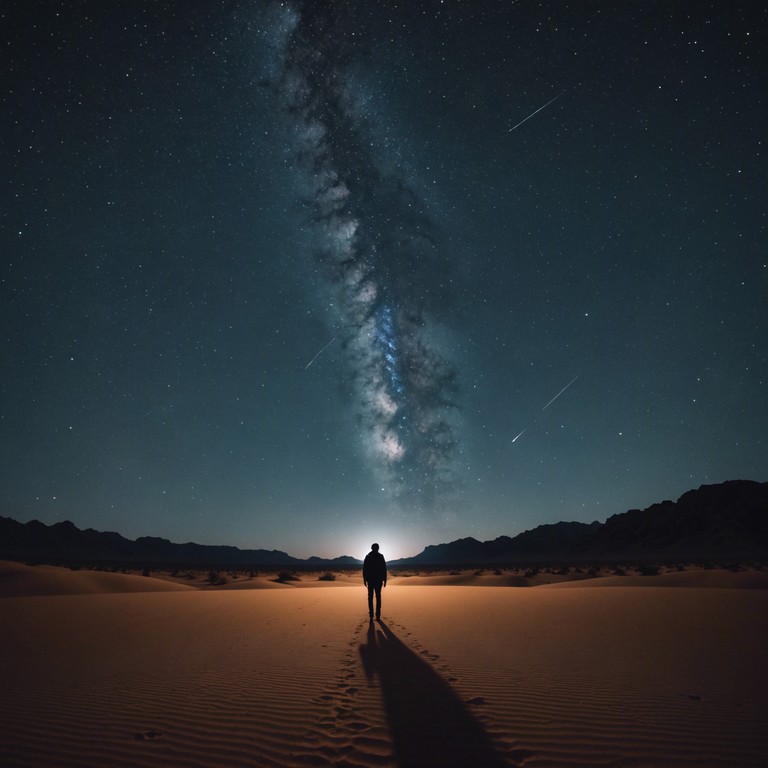 This track embodies the spirit of a traveler wandering through vast, sandy landscapes under a star lit sky, feeling a connection to ancient cultures through mystical melodies played on a duduk. The deep, woody tones of the duduk bring life to stories untold, creating an atmosphere of melancholy intertwined with a sense of adventure
