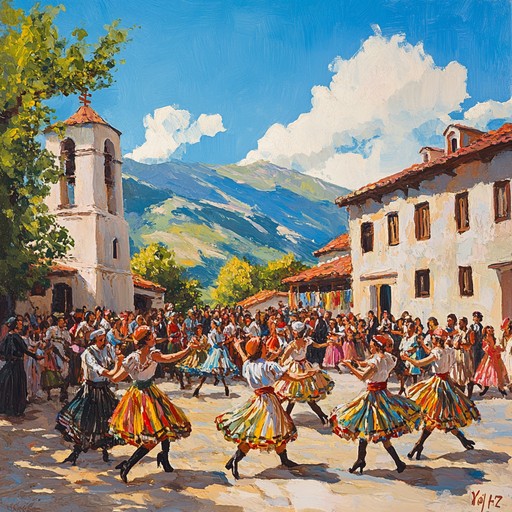 Upbeat accordion driven track with balkan rhythms, blending festive and carefree vibes. Feel the spirit of celebratory outdoor gatherings and exuberant dances under a sunny sky