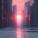 an uplifting cyberpunk journey through neon lit futuristic landscapes.