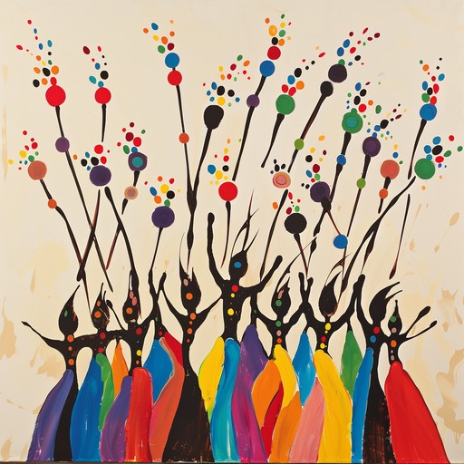 An exuberant celebration inspired by tribal cultures, featuring traditional drums and rhythmic chanting that embody the communal spirit and joyful energy of tribal gatherings. The song creates an immersive atmosphere where listeners can feel the vibrant pulse of tribal dances and ancient rituals.