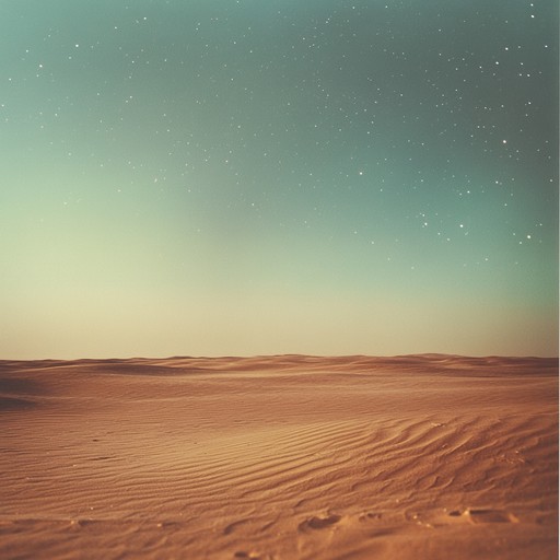 An instrumental piece that harmoniously blends ambient electronic textures with the soothing melodies of a middle eastern flute, creating a peaceful and reflective atmosphere reminiscent of a calm desert evening.
