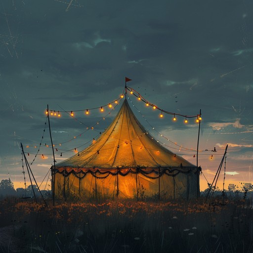 A captivating and fanciful melody that weaves through dramatic twists and playful nuances, painting a vivid picture of an enchanting night at the circus where magic and whimsy collide. The music rises and falls like a winding carnival ride.