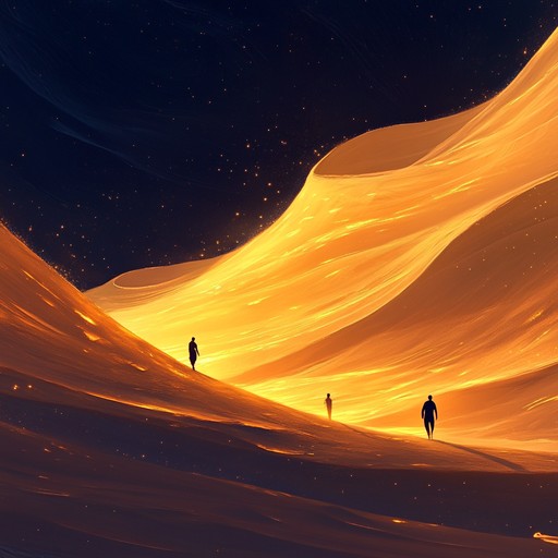 An uplifting instrumental piece blending traditional middle eastern instruments with modern beats, capturing the euphoria of dancing sands under the golden sun.