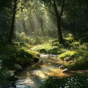 soothing grunge guitar with a calming natural backdrop
