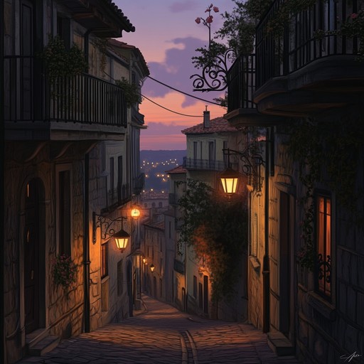An instrumental piece blending traditional klezmer clarinet with gentle, relaxing harmonies, evoking the calm ambiance of a quiet evening in an old town, with melodies that soothe the soul and carry listeners through peaceful streets bathed in the glow of twilight.