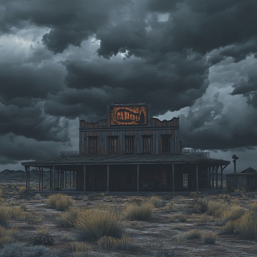 A moody instrumental piece featuring atmospheric textures and haunting guitar melodies that capture the eerie silence and loneliness of deserted western trails.