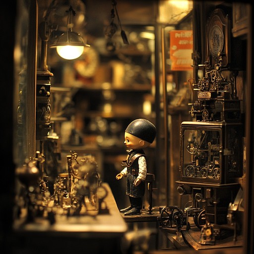 An ethereal melody with toy like textures, guiding you through the forgotten chambers of an antique toy shop filled with intrigue and mystery.