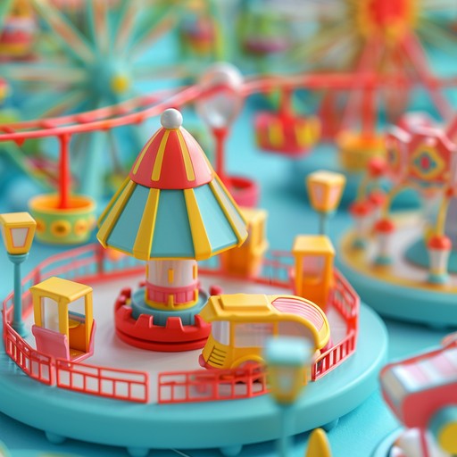 A high energy track featuring playful melodies and whimsical toy sounds, capturing the essence of a vibrant carnival filled with laughter, excitement, and joy. The use of toy instruments adds a nostalgic feel, creating an immersive experience that transports listeners to a magical, childlike wonderland.