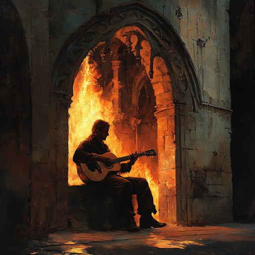 Experience an epic musical saga of a valiant knight’s adventures, depicted through the strumming intensity and poignant melodies of a troubadour’s lute. This powerful yet intimate composition evokes the heart and soul of medieval bravery and courtly love.