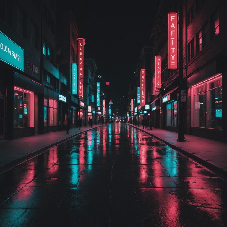 An instrumental track that captures the essence of a vibrant city at night where the energy thrives beneath the surface. Soft echoes of electronic beats represent the pulse of the nocturnal cityscape, mingling with darker undertones to create a sense of mystery and intrigue.