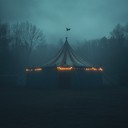 eerie carnival tunes with ominous, theatrical flair