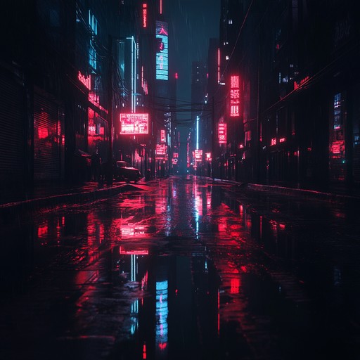 An intense instrumental track that combines distorted synths, heavy basslines, and industrial rhythms to create a gritty electro soundscape evocative of urban nights